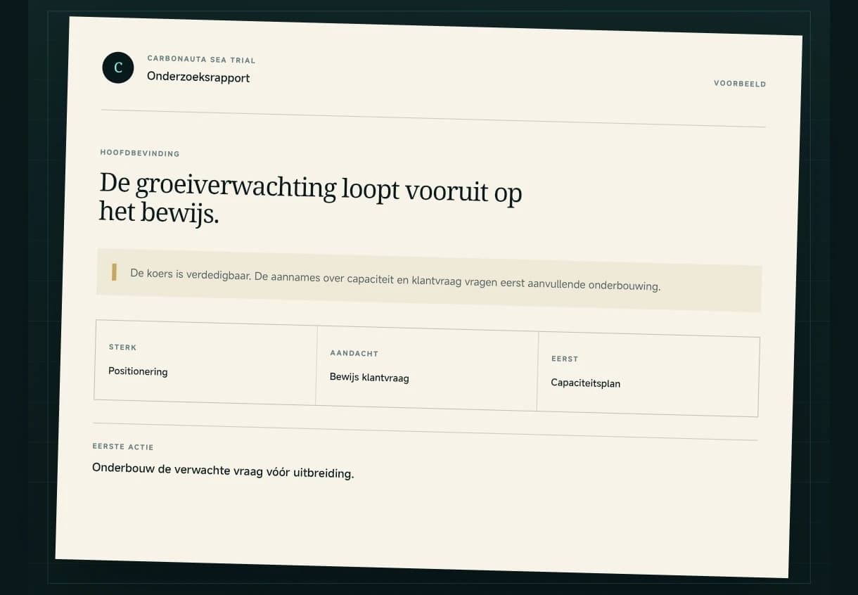Gebruik Carbonauta voor een besluit dat lastig terug te draaien is